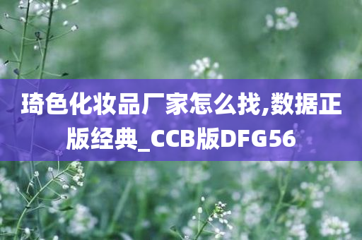 琦色化妆品厂家怎么找,数据正版经典_CCB版DFG56