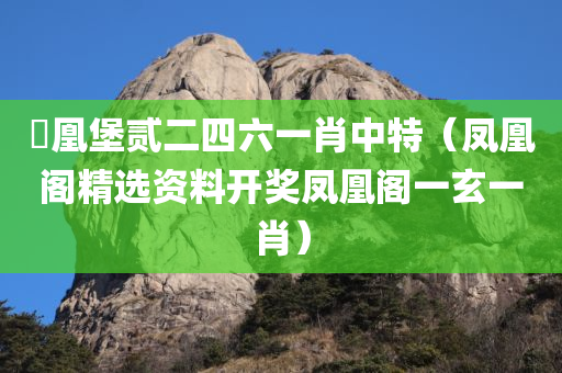 髄凰堡贰二四六一肖中特（凤凰阁精选资料开奖凤凰阁一玄一肖）