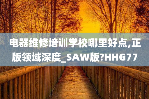 电器维修培训学校哪里好点,正版领域深度_SAW版?HHG77