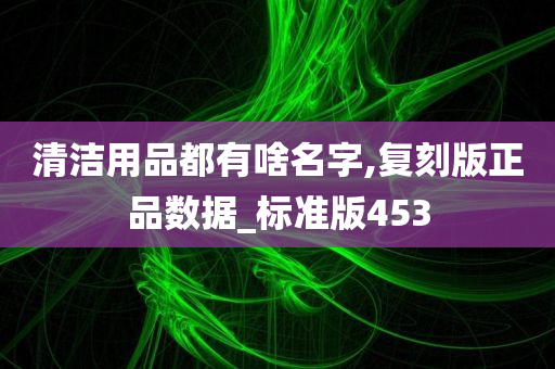 清洁用品都有啥名字,复刻版正品数据_标准版453