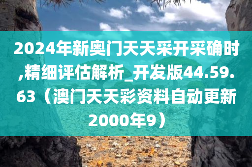 2024年新奥门天天采开采确时,精细评估解析_开发版44.59.63（澳门天天彩资料自动更新2000年9）