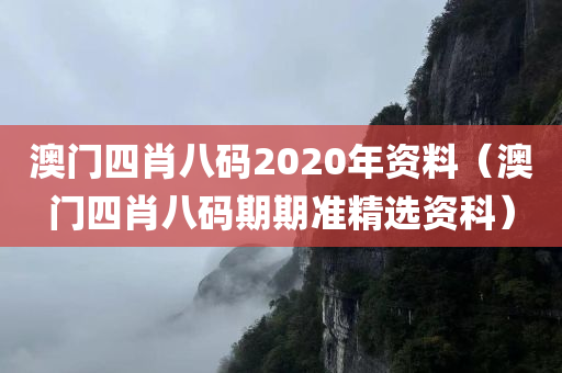 澳门四肖八码2020年资料（澳门四肖八码期期准精选资科）