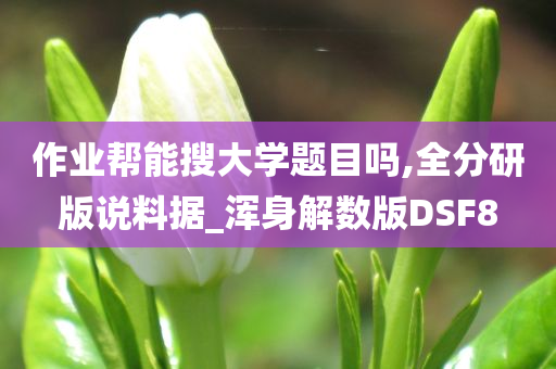 作业帮能搜大学题目吗,全分研版说料据_浑身解数版DSF8