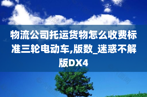 物流公司托运货物怎么收费标准三轮电动车,版数_迷惑不解版DX4