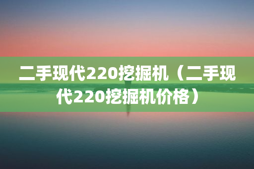 二手现代220挖掘机（二手现代220挖掘机价格）