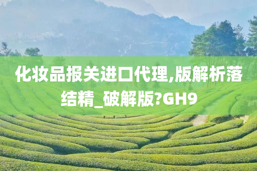 化妆品报关进口代理,版解析落结精_破解版?GH9