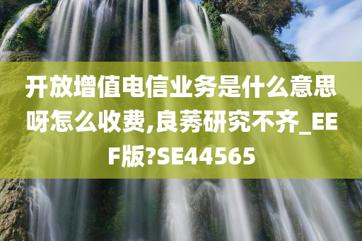 开放增值电信业务是什么意思呀怎么收费,良莠研究不齐_EEF版?SE44565