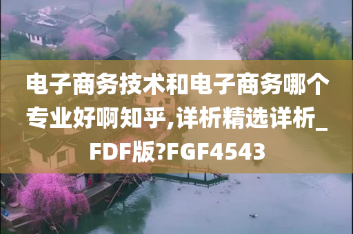 电子商务技术和电子商务哪个专业好啊知乎,详析精选详析_FDF版?FGF4543