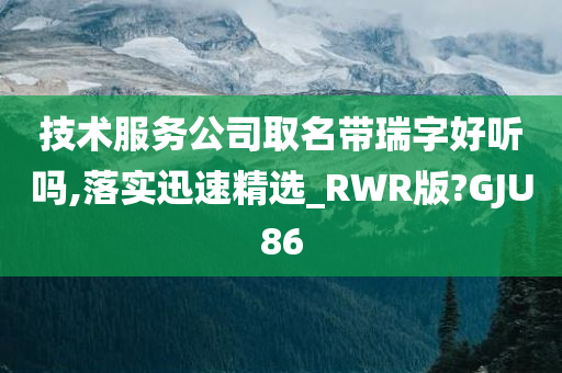 技术服务公司取名带瑞字好听吗,落实迅速精选_RWR版?GJU86