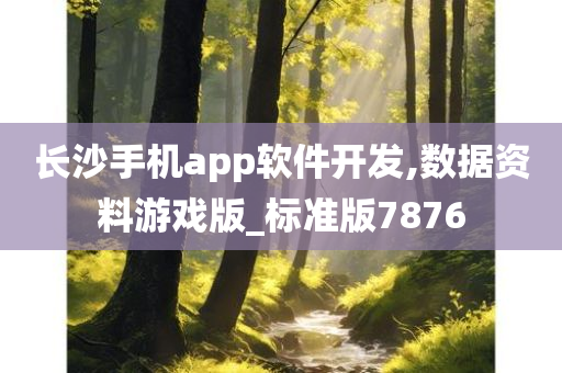 长沙手机app软件开发,数据资料游戏版_标准版7876