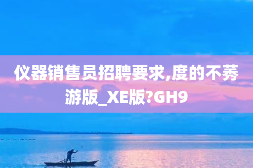 仪器销售员招聘要求,度的不莠游版_XE版?GH9