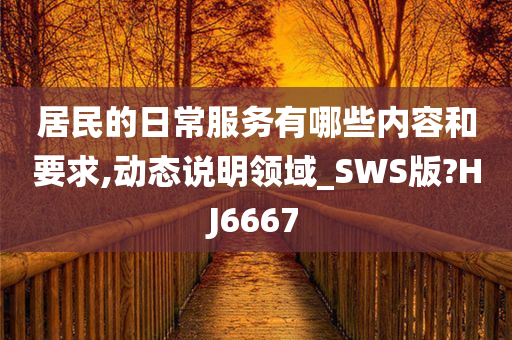 居民的日常服务有哪些内容和要求,动态说明领域_SWS版?HJ6667