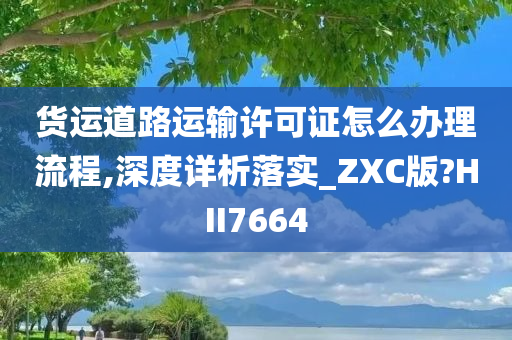 货运道路运输许可证怎么办理流程,深度详析落实_ZXC版?HII7664