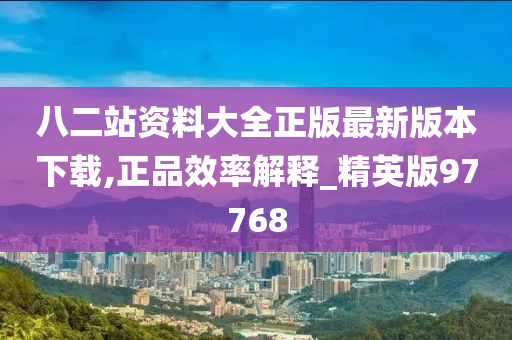 八二站资料大全正版最新版本下载,正品效率解释_精英版97768