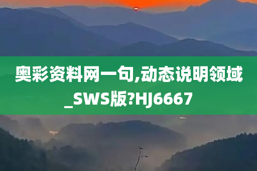 奥彩资料网一句,动态说明领域_SWS版?HJ6667