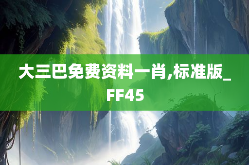 大三巴免费资料一肖,标准版_FF45