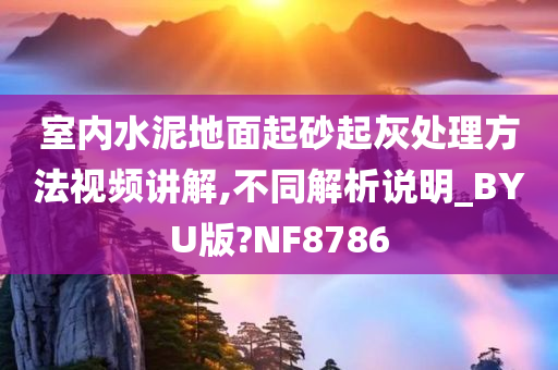 室内水泥地面起砂起灰处理方法视频讲解,不同解析说明_BYU版?NF8786