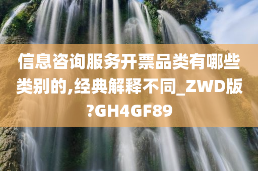 信息咨询服务开票品类有哪些类别的,经典解释不同_ZWD版?GH4GF89