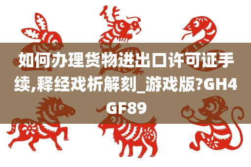 如何办理货物进出口许可证手续,释经戏析解刻_游戏版?GH4GF89