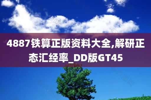 4887铁算正版资料大全,解研正态汇经率_DD版GT45