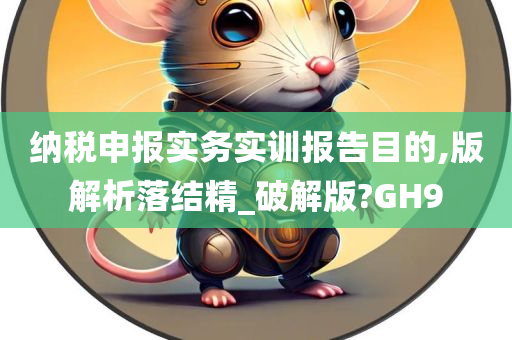 纳税申报实务实训报告目的,版解析落结精_破解版?GH9