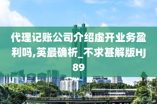 代理记账公司介绍虚开业务盈利吗,英最确析_不求甚解版HJ89