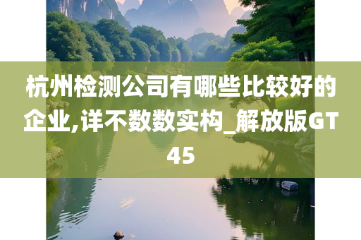 杭州检测公司有哪些比较好的企业,详不数数实构_解放版GT45