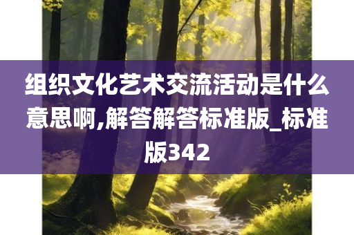 组织文化艺术交流活动是什么意思啊,解答解答标准版_标准版342