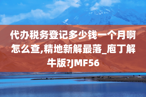 代办税务登记多少钱一个月啊怎么查,精地新解最落_庖丁解牛版?JMF56