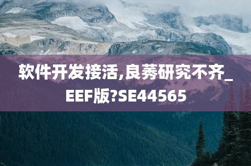 软件开发接活,良莠研究不齐_EEF版?SE44565