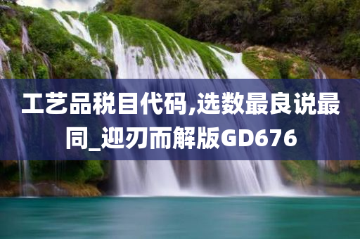 工艺品税目代码,选数最良说最同_迎刃而解版GD676