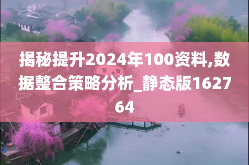 揭秘提升2024年100资料,数据整合策略分析_静态版162764