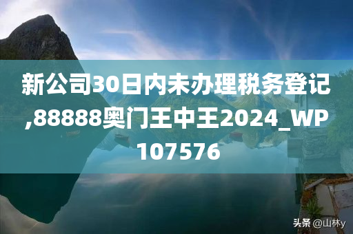 新公司30日内未办理税务登记,88888奥门王中王2024_WP107576