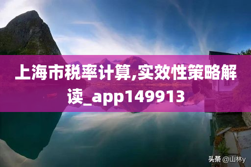 上海市税率计算,实效性策略解读_app149913