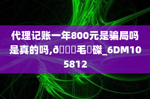 代理记账一年800元是骗局吗是真的吗,🐎毛蝟磔_6DM105812