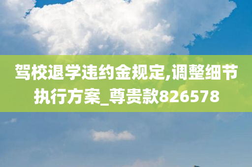 驾校退学违约金规定,调整细节执行方案_尊贵款826578