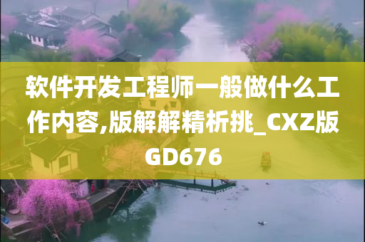 软件开发工程师一般做什么工作内容,版解解精析挑_CXZ版GD676