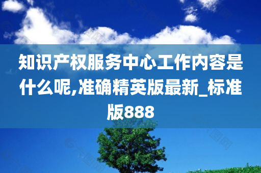 知识产权服务中心工作内容是什么呢,准确精英版最新_标准版888