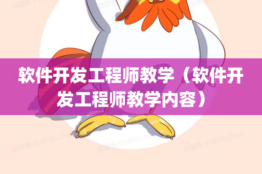 软件开发工程师教学（软件开发工程师教学内容）