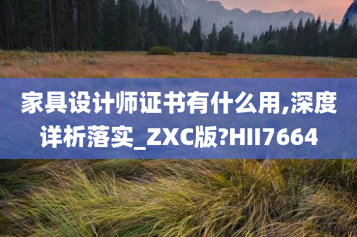 家具设计师证书有什么用,深度详析落实_ZXC版?HII7664