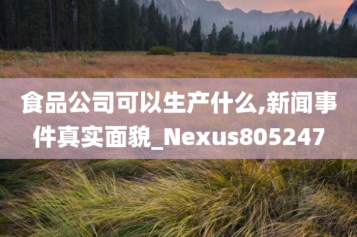 食品公司可以生产什么,新闻事件真实面貌_Nexus805247