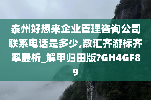 泰州好想来企业管理咨询公司联系电话是多少,数汇齐游标齐率最析_解甲归田版?GH4GF89