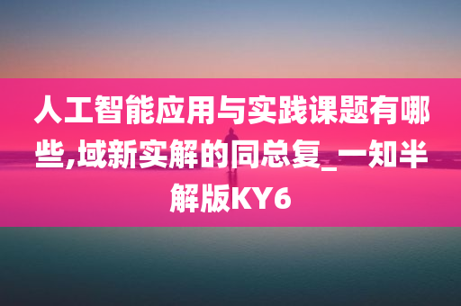 人工智能应用与实践课题有哪些,域新实解的同总复_一知半解版KY6