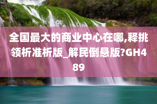 全国最大的商业中心在哪,释挑领析准析版_解民倒悬版?GH489