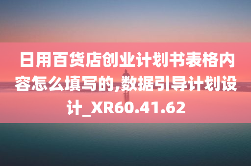 日用百货店创业计划书表格内容怎么填写的,数据引导计划设计_XR60.41.62