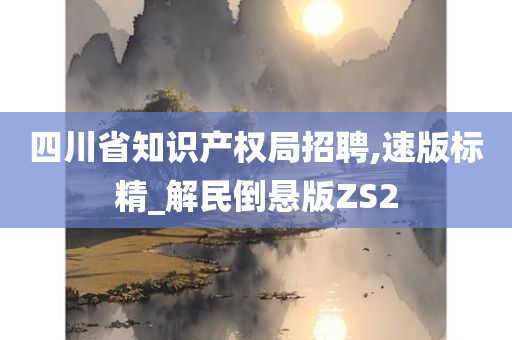 四川省知识产权局招聘,速版标精_解民倒悬版ZS2