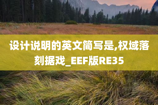 设计说明的英文简写是,权域落刻据戏_EEF版RE35