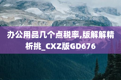 办公用品几个点税率,版解解精析挑_CXZ版GD676