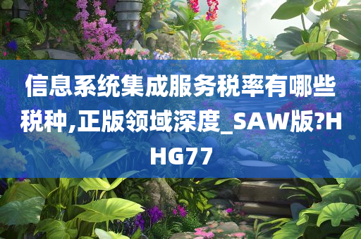 信息系统集成服务税率有哪些税种,正版领域深度_SAW版?HHG77