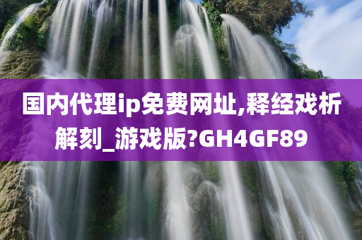 国内代理ip免费网址,释经戏析解刻_游戏版?GH4GF89